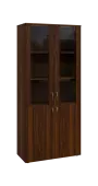 BN 5 - 8DS kancelářská skříň, 4-dveřová/prosklená, 1800x800x400, ořech královský