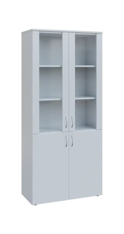 BN 5 - 8DS kancelářská skříň, 4-dveřová/prosklená, 1800x800x400, bílá