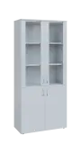 BN 5 - 8DS kancelářská skříň, 4-dveřová/prosklená, 1800x800x400, bílá