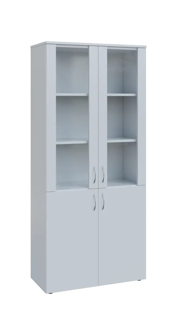 BN 5 - 8DS kancelářská skříň, 4-dveřová/prosklená, 1800x800x400, bílá