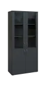 BN 5 - 8DS kancelářská skříň, 4-dveřová/prosklená, 1800x800x400, antracit