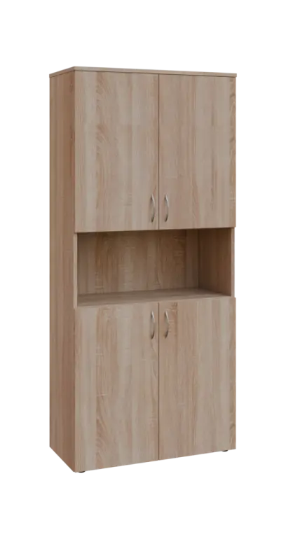 BN 5 - 84DN kancelářská skříň, 4-dvéřová/nika, 1800x800x400, dub bardolino