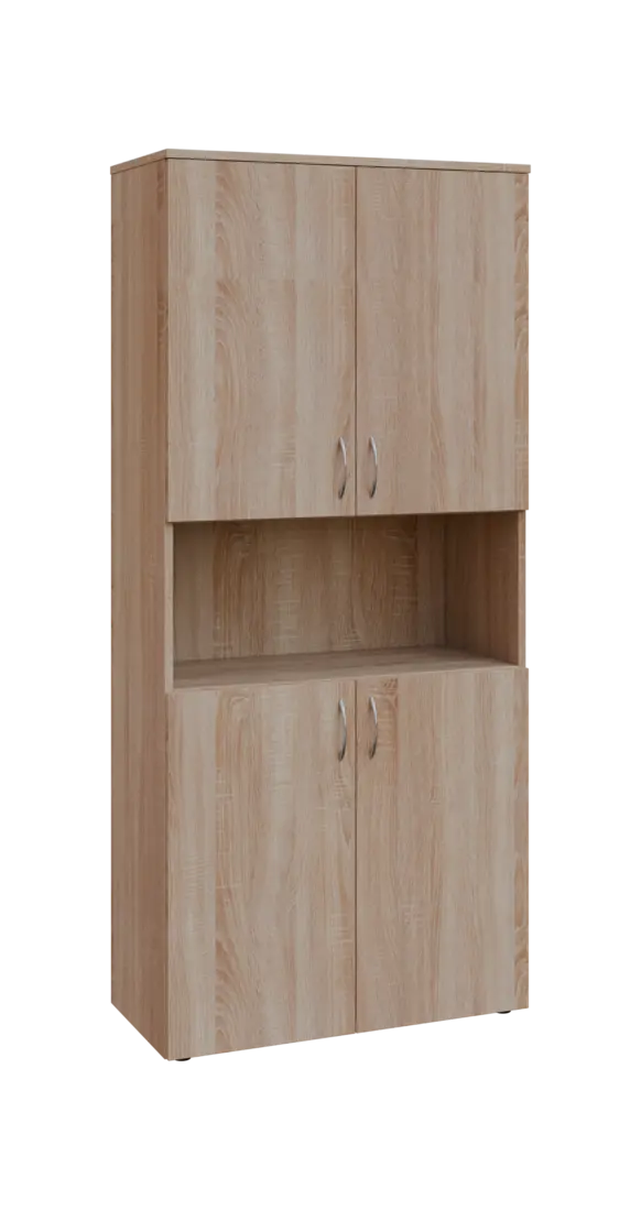 BN 5 - 84DN kancelářská skříň, 4-dvéřová/nika, 1800x800x400, dub bardolino