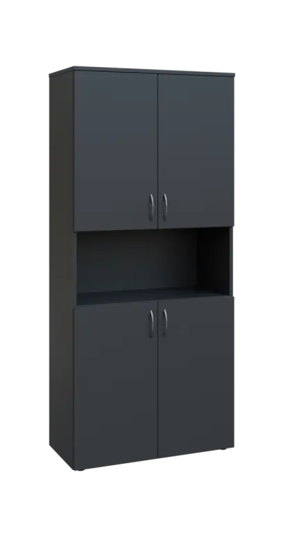 BN 5 - 84DN kancelářská skříň, 4-dvéřová/nika, 1800x800x400, antracit