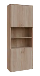 BN 6 - 84DN kancelářská skříň, 4-dveřová/nika, 2150x800x400, dub bardolino