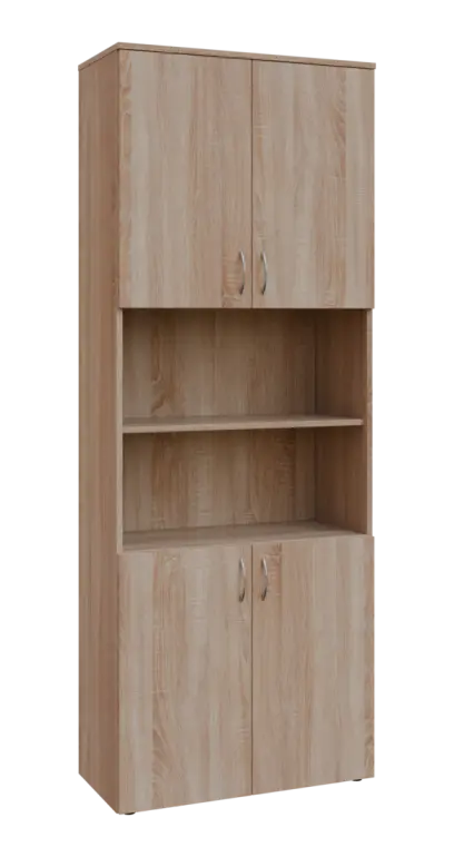 BN 6 - 84DN kancelářská skříň, 4-dveřová/nika, 2150x800x400, dub bardolino