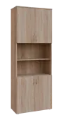 BN 6 - 84DN kancelářská skříň, 4-dveřová/nika, 2150x800x400, dub bardolino