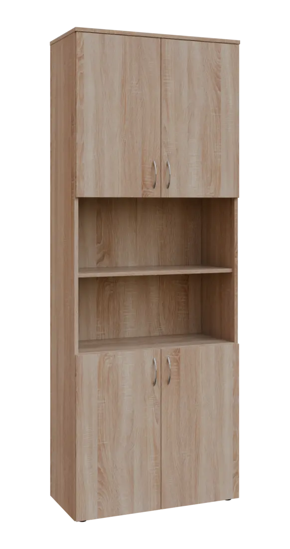 BN 6 - 84DN kancelářská skříň, 4-dveřová/nika, 2150x800x400, dub bardolino