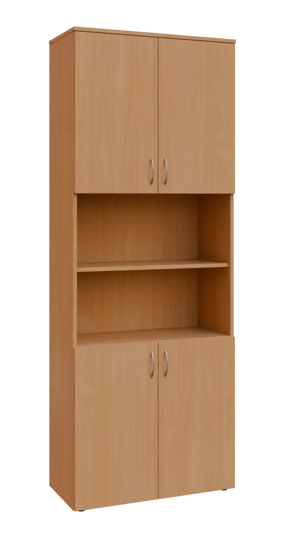 BN 6 - 84DN kancelářská skříň, 4-dveřová/nika, 2150x800x400, buk royal