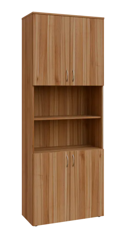 BN 6 - 84DN kancelářská skříň, 4-dveřová/nika, 2150x800x400, ořech světlý