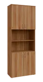 BN 6 - 84DN kancelářská skříň, 4-dveřová/nika, 2150x800x400, ořech světlý