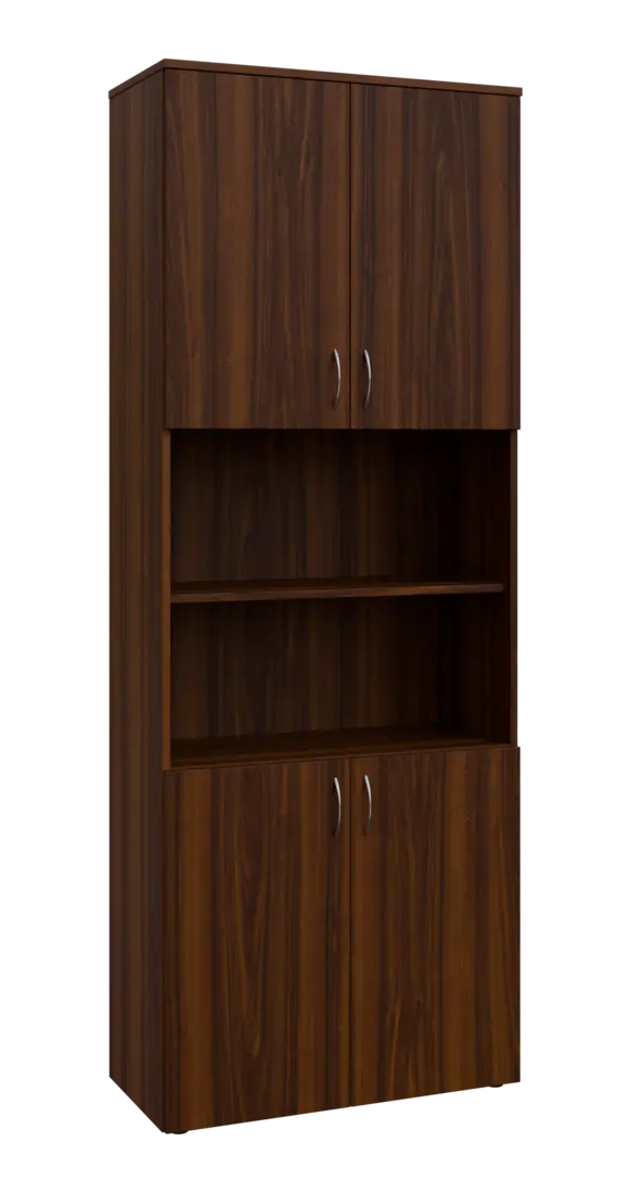 BN 6 - 84DN kancelářská skříň, 4-dveřová/nika, 2150x800x400, ořech královský