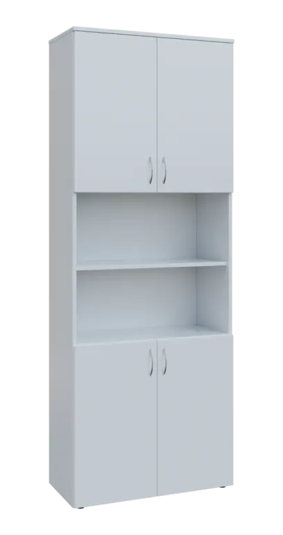 BN 6 - 84DN kancelářská skříň, 4-dveřová/nika, 2150x800x400, bílá