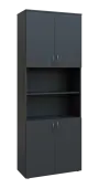 BN 6 - 84DN kancelářská skříň, 4-dveřová/nika, 2150x800x400, antracit