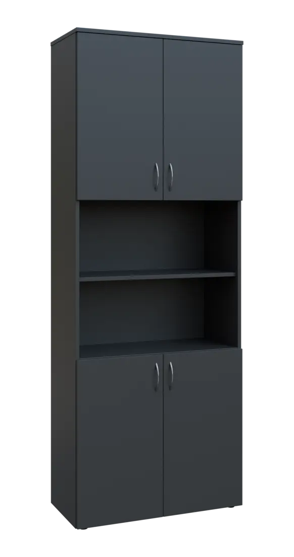 BN 6 - 84DN kancelářská skříň, 4-dveřová/nika, 2150x800x400, antracit