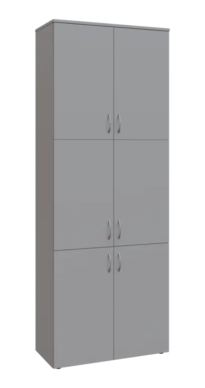 BN 6 - 86D kancelářská skříň, 6-dveřová, 2150x800x400, šedá