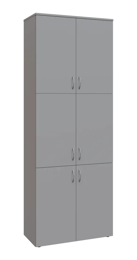 BN 6 - 86D kancelářská skříň, 6-dveřová, 2150x800x400, šedá