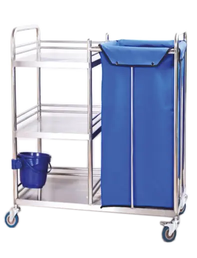 CLEANPRO 1, úklidový vozík policový, vak na třídění odpadu a prádla