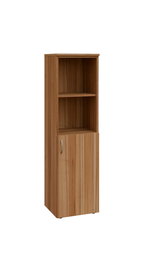 BN 4 - 4DN2 kancelářská skříň, 1-dveřová/nika, pravá, 1450x400x400, ořech světlý