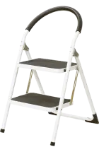 STEP 42, kovové skládací schůdky s madlem, jednostranné, bílé