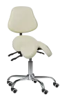 SADDLE 21, pracovní židle sedlová, ekokůže smetanová