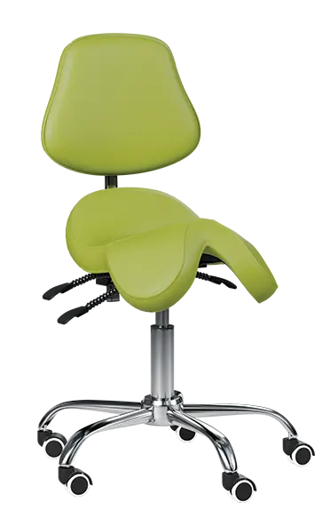 SADDLE 21, pracovní židle sedlová, ekokůže pistáciová