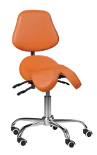 SADDLE 21, pracovní židle sedlová, ekokůže mandarinková