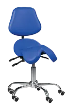 SADDLE 21, pracovní židle sedlová, ekokůže modrá
