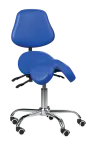 SADDLE 21, pracovní židle sedlová, ekokůže modrá
