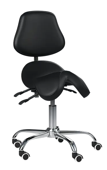 SADDLE 21, pracovní židle sedlová, ekokůže černá