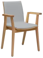 JOLLY židle jídelní čalouněná, rám masiv, koženka šedá