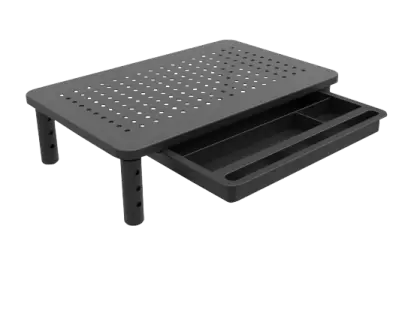 PM - 53, podstavec pod monitor se zásuvkou, kov/plast