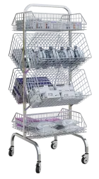 WIRE MOBIL 204, nerezový vozík s 8 drátěnými