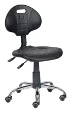 PUR 02 N židle provozní, kříž chrom, kolečka na tvrdé podlahy