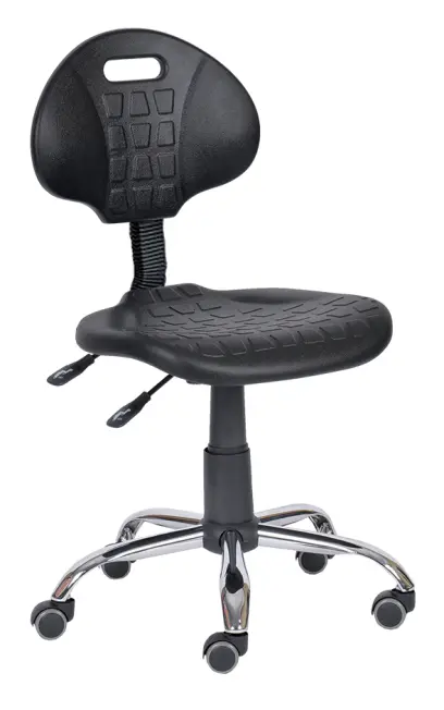 PUR 02 N židle provozní, kříž chrom, kolečka na tvrdé podlahy