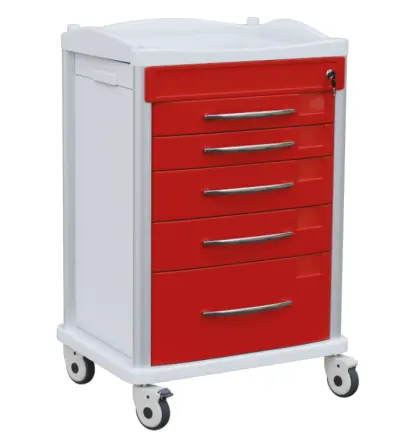 OVM - 06, vozík zdravotnický, 5-zásuvkový, červená