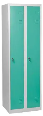JP - 600 skříň šatní, 1850x600x500 mm, 2-dílná, šedá/tyrkysová