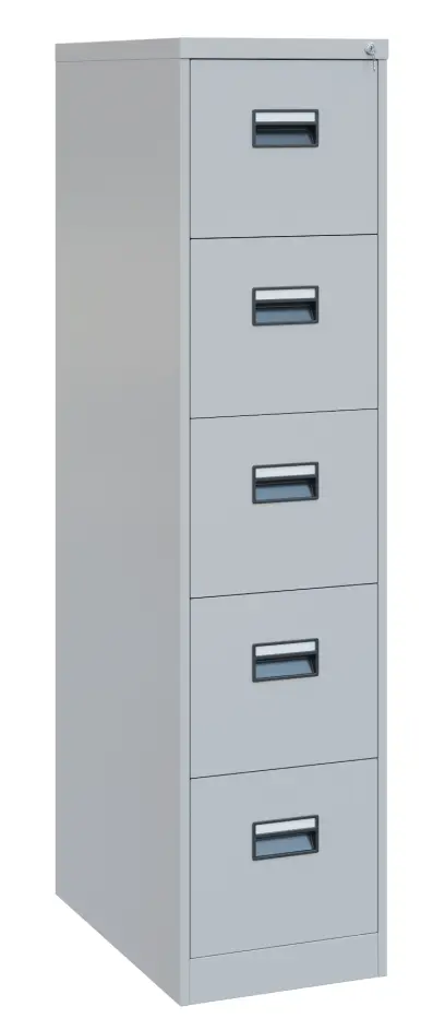 JP - 451 PR kartotéka 5-zásuvková, úchytky černý plast, 1631x620x390 mm, šedá