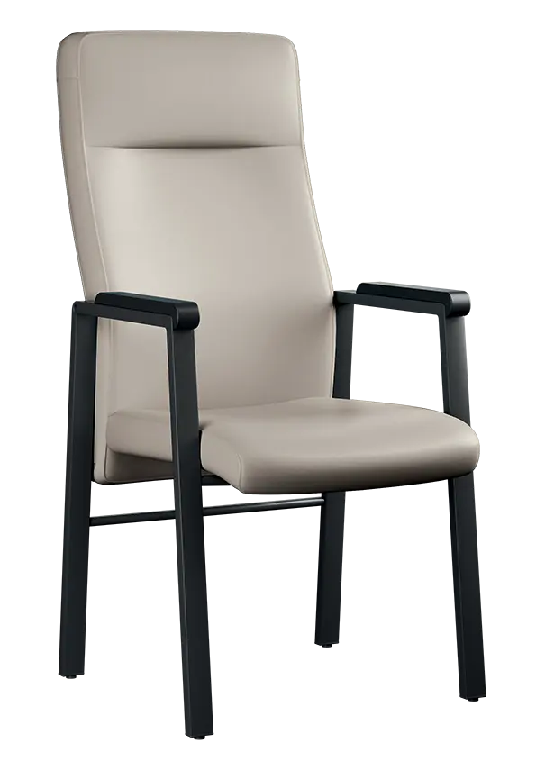 SENIOR STANDARD, seniorské konferenční křeslo, kostra černá, MEDI silikon leather béžová