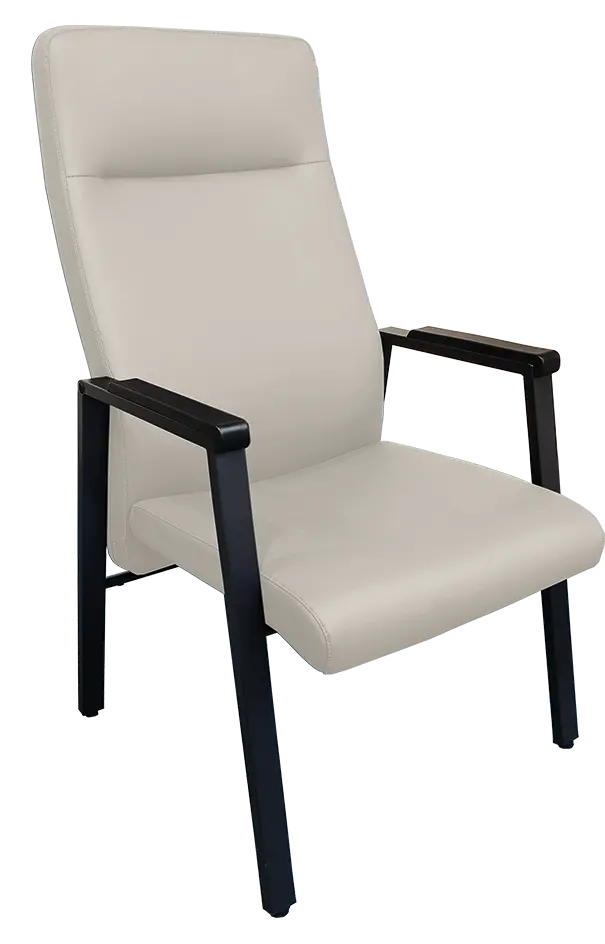 SENIOR STANDARD, seniorské konferenční křeslo, kostra černá, MEDI silikon leather béžová