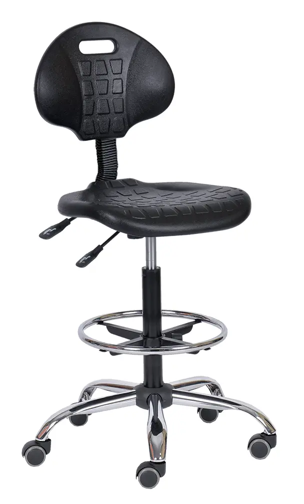 PUR 04 N židle provozní, kříž chrom, bez područek, kolečka na tvrdé podlahy