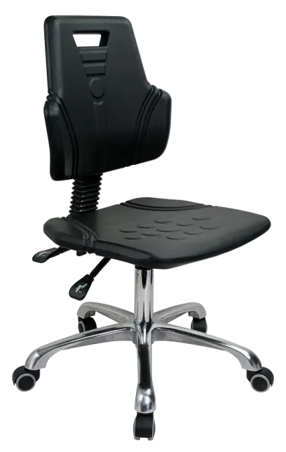 PUR 51 židle provozní, s područkami, kříž chrom, kolečka na tvrdé podlahy