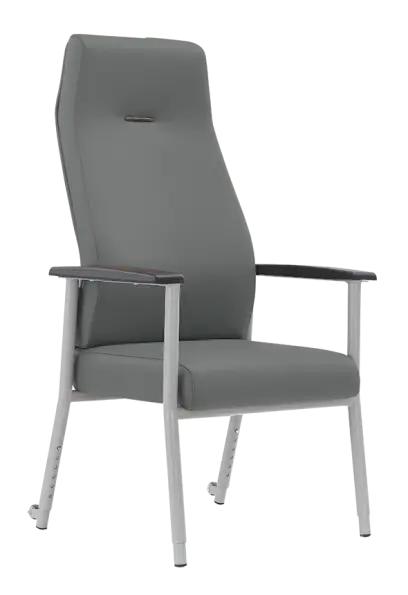 SENIOR LUX 600, konferenční seniorské křeslo, kostra stříbrná, MEDI SL, tmavě šedá