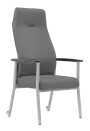 SENIOR LUX 600, konferenční seniorské křeslo, kostra stříbrná, MEDI SL, tmavě šedá