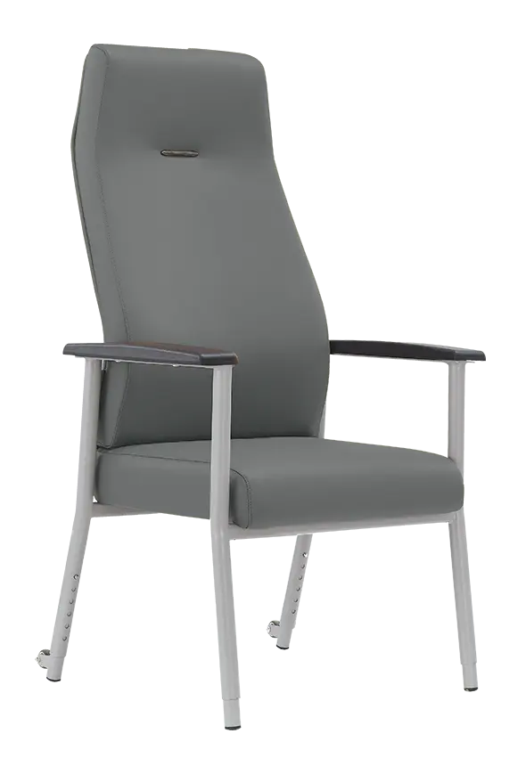 SENIOR LUX 600, konferenční seniorské křeslo, kostra stříbrná, MEDI SL, tmavě šedá
