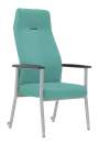 SENIOR LUX 600, konferenční seniorské křeslo, kostra stříbrná, MEDI SL, tyrkysová