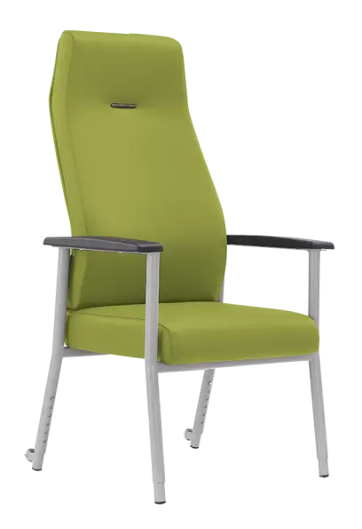 SENIOR LUX 600, konferenční seniorské křeslo, kostra stříbrná, MEDI SL, jarní zeleň