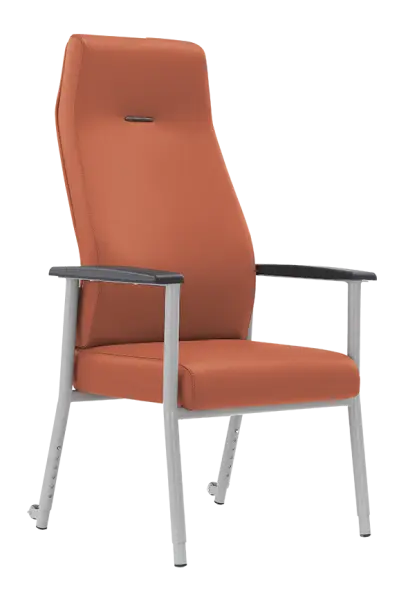 SENIOR LUX 600, konferenční seniorské křeslo, kostra stříbrná, MEDI SL, cihlová