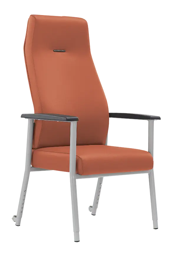 SENIOR LUX 600, konferenční seniorské křeslo, kostra stříbrná, MEDI SL, cihlová