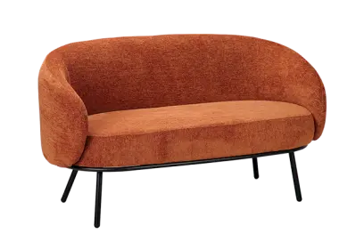 ELISABETH, sedací souprava, dvoumístná, kovové nohy černé, látka cihlová